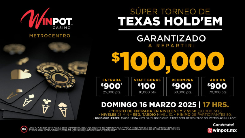 100K GTD de Winpot Metrocentro en Guadalajara