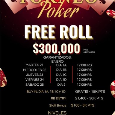 Free Roll $300,000 GTD Casino Vegas Zapopan