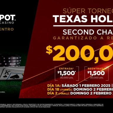 200K GTD del Second Chance Winpot Metrocentro en Zapopan